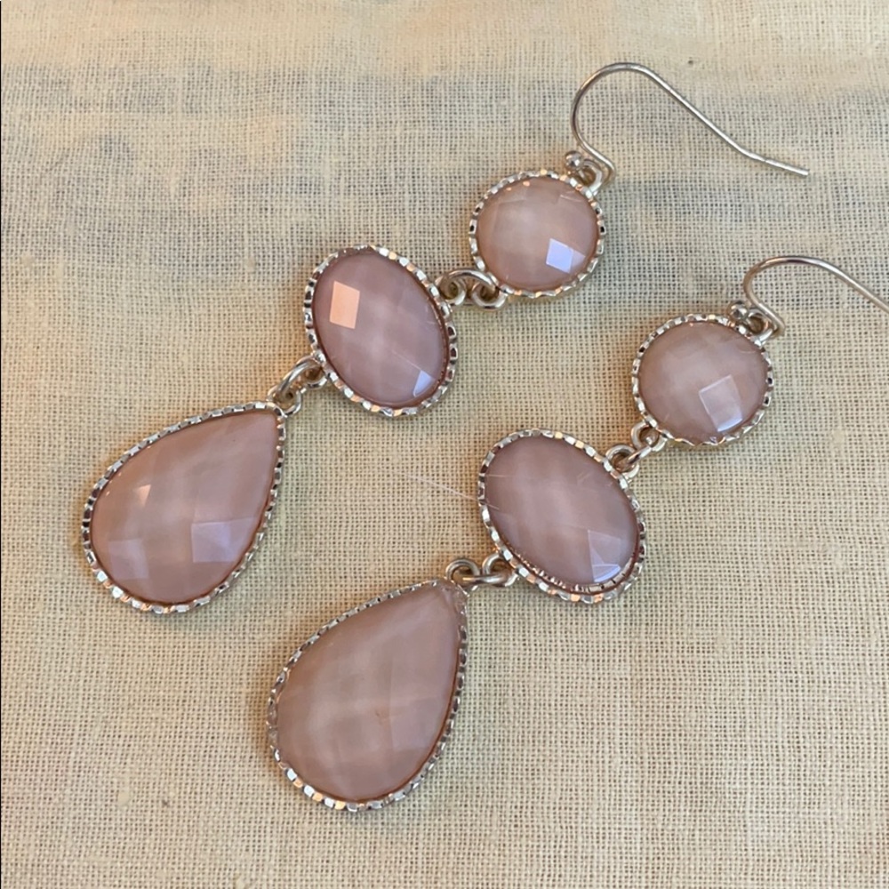 Pink and gold jewel earrings